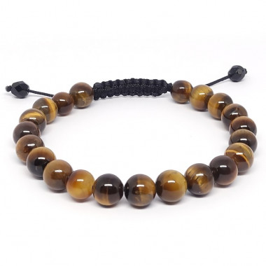 Grenat et obsidienne, Bracelet homme