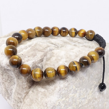 Grenat et obsidienne, Bracelet homme
