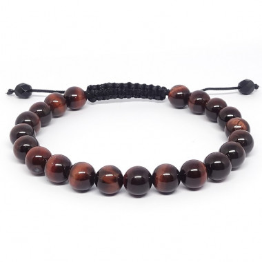 Grenat et obsidienne, Bracelet homme