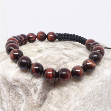 Grenat et obsidienne, Bracelet homme