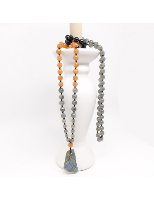Mala onyx, aventurine orange et labradorite