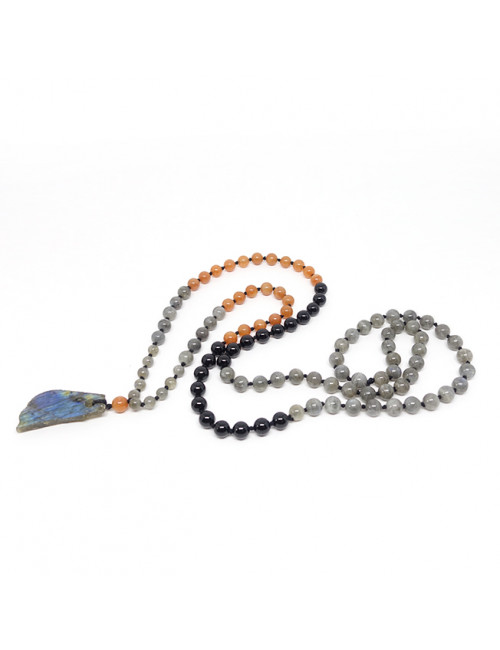 Mala onyx, aventurine orange et labradorite