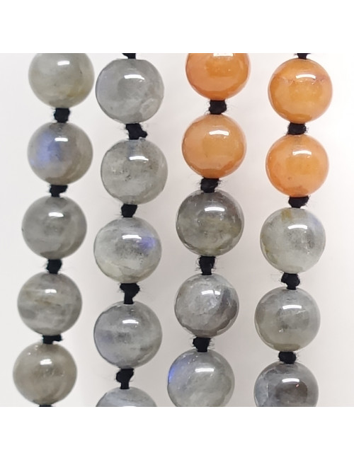 Mala onyx, aventurine orange et labradorite