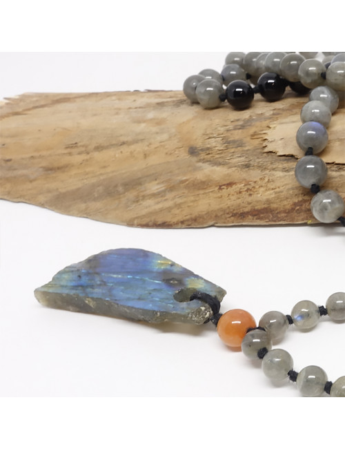 Mala onyx, aventurine orange et labradorite