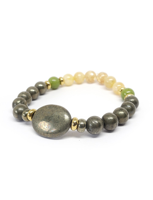 Jade, pyrite et citrine