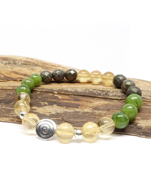 Jade, pyrite et citrine