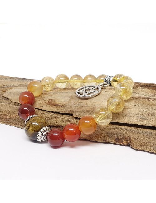 Citrine, cornaline et Oeil de tigre