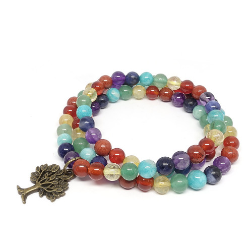 Bracelet triple rang et arbre de vie bronze