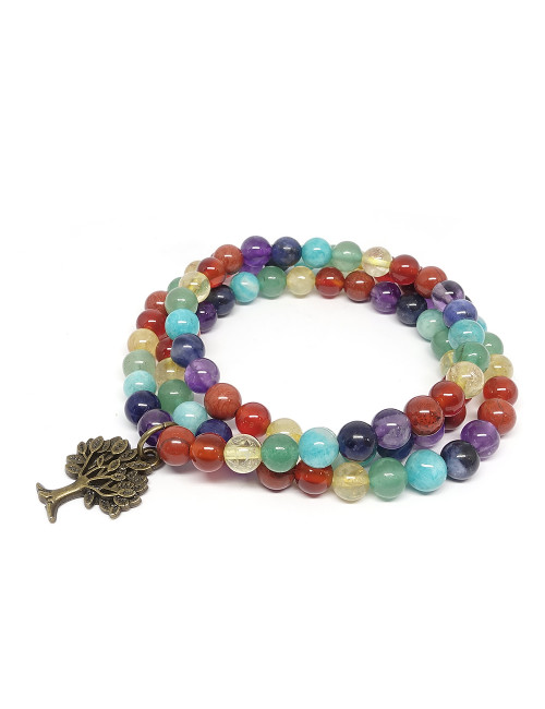 Bracelet triple rang et arbre de vie bronze