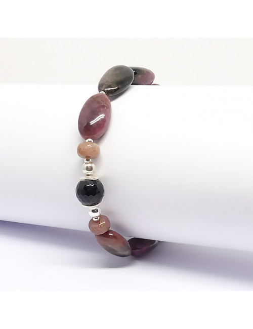 Bracelet création en tourmaline multicolore