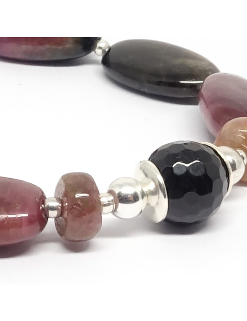 Bracelet création en tourmaline multicolore