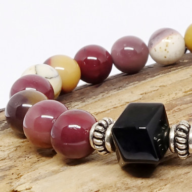 Bracelet homme oeil de tigre et hématite