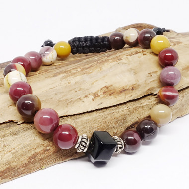 Bracelet homme oeil de tigre et hématite