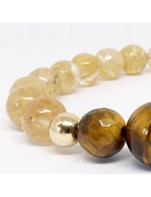 Oeil de tigre et citrine facettée