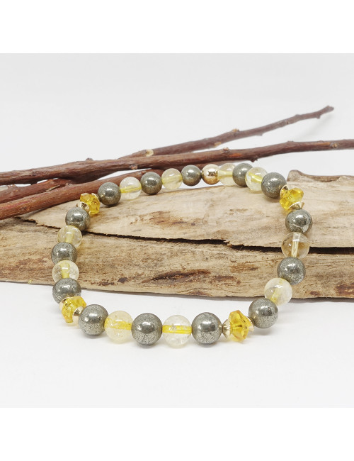 Citrine et pyrite