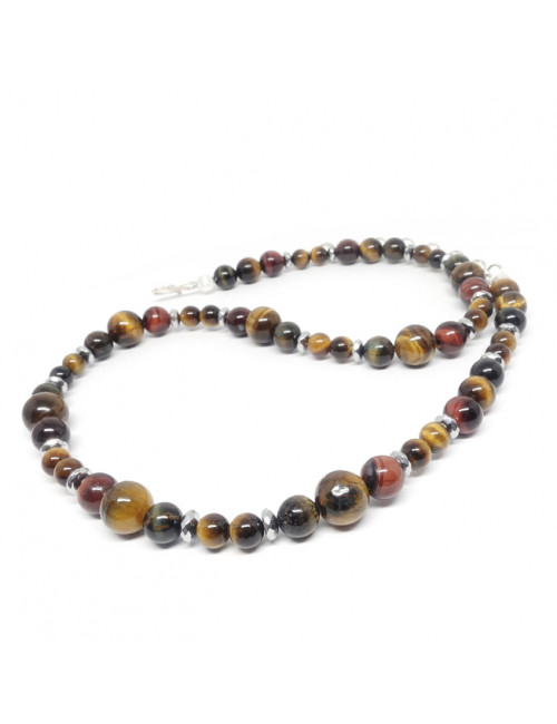 Oeil de tigre, oeil de taureau et oeil de faucon avec hématite