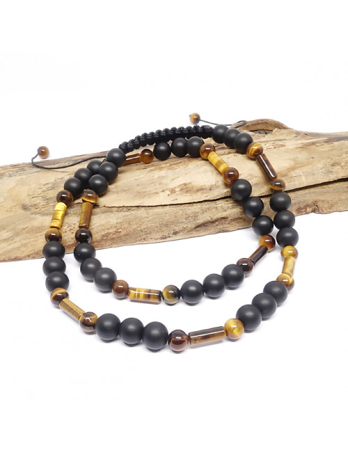 Onyx mate et oeil de tigre