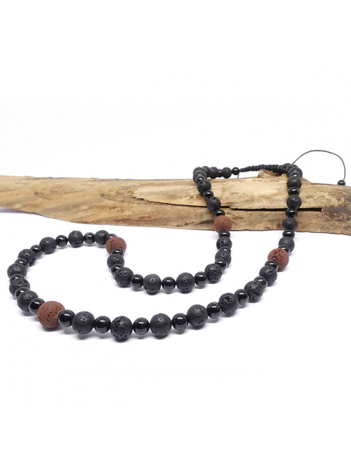 Bijoux HOMME en pierre Tourmaline et lave.