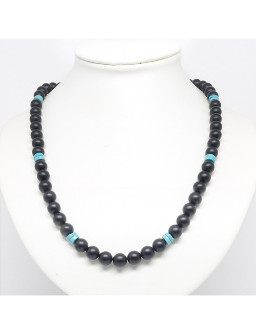 Onyx mate et turquoise