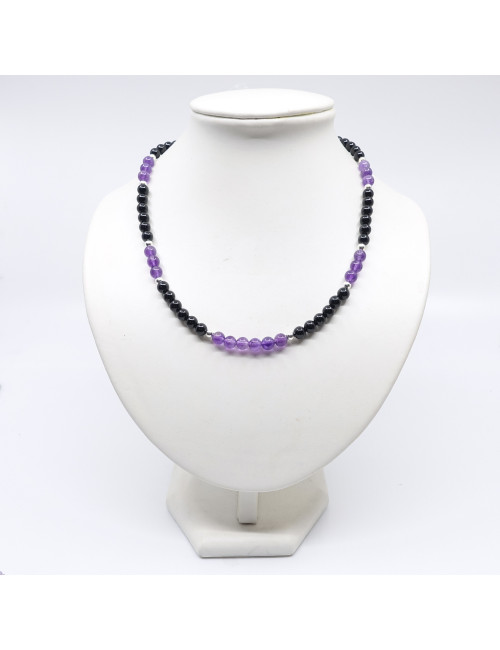 Onyx noir et améthyste