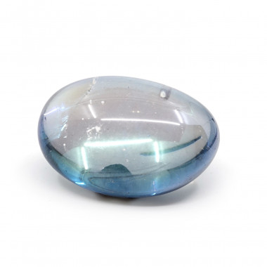 Aqua-aura clair, Taille M, Galet roulé