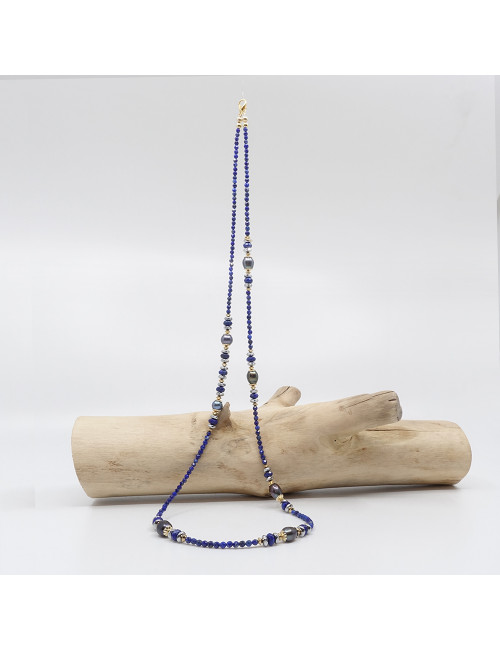 Hématite et lapis lazuli facetté
