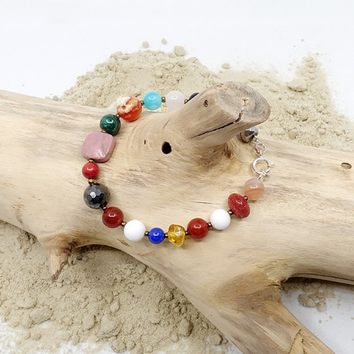 Bracelet multi pierres et argent 925