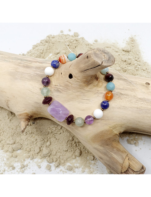 Bracelet extensible multi pierres.