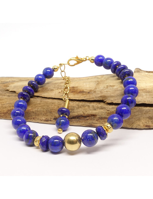 Bracelet en pierre Lapis lazuli et gold filled 14k