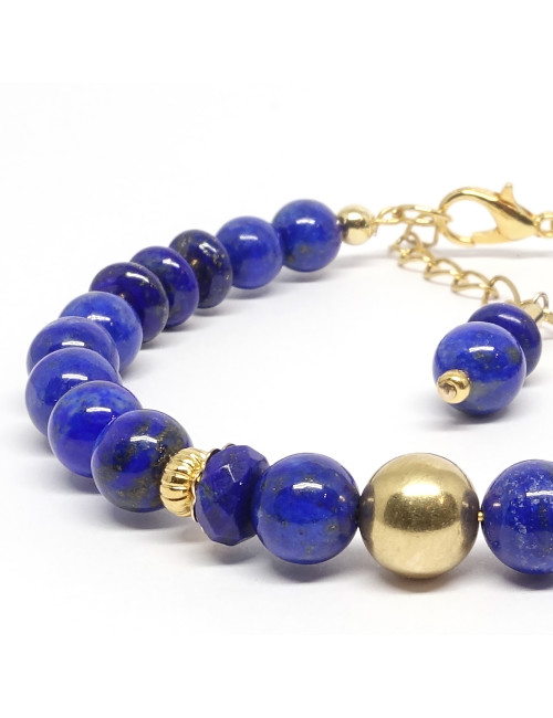 Bracelet en pierre Lapis lazuli et gold filled 14k