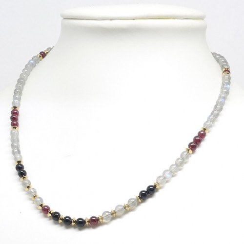 Labradorite, onyx et grenat