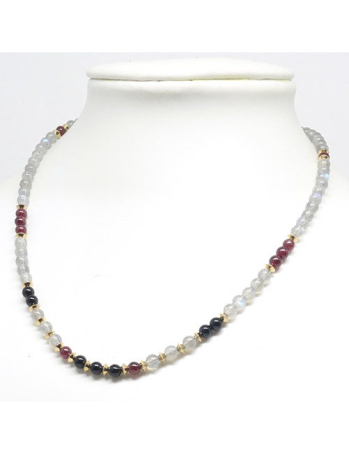 Labradorite, onyx et grenat