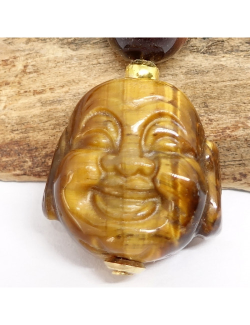 Les 3 "œils" bouddha en oeil de tigre, Pendentif création