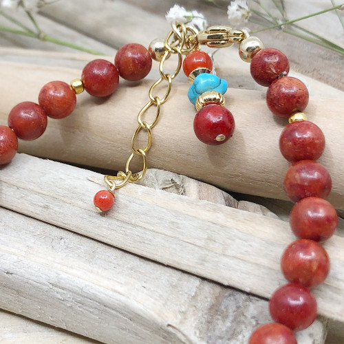 Corail Gorgone et turquoise,