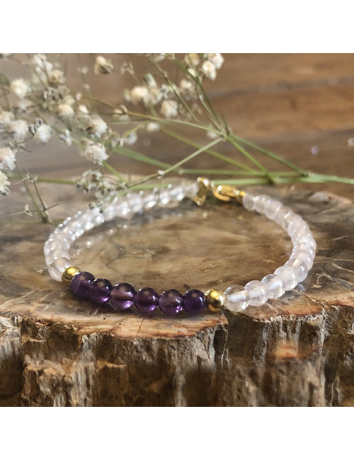 Quartz rose et améthyste