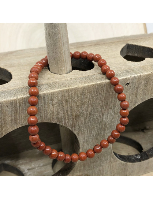 Jaspe rouge, Bracelet extensible fin 4 mm