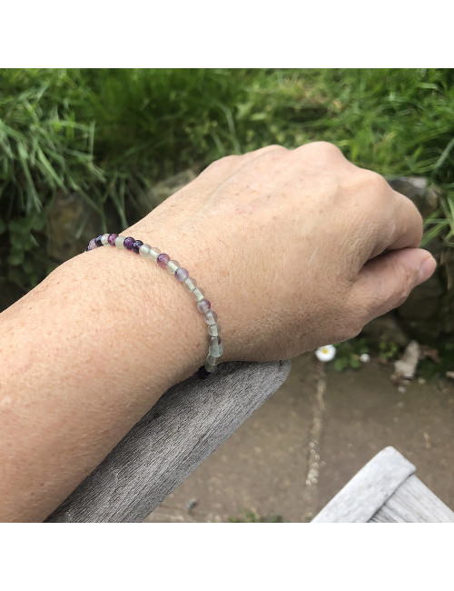 Fluorite, Bracelet extensible fin 4 mm