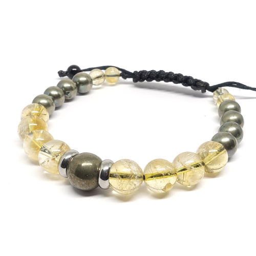 Citrine et pyrite, Bracelet...