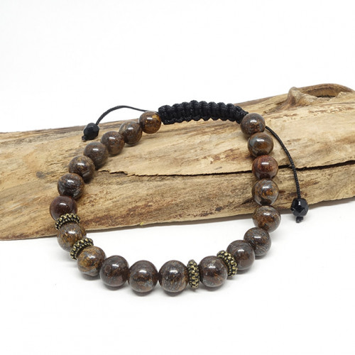 Bracelet homme en PIERRE NATURELLE de bronzite