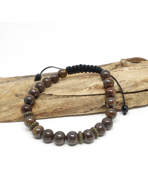 Bracelet homme en PIERRE NATURELLE de bronzite