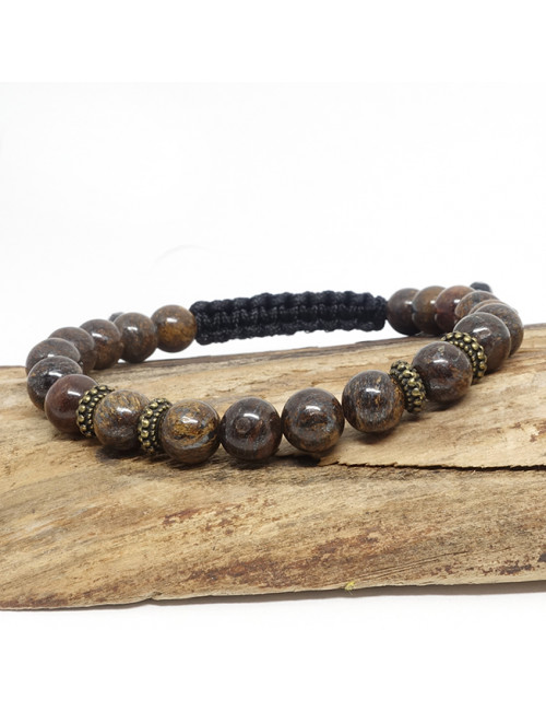Bracelet homme en PIERRE NATURELLE de bronzite