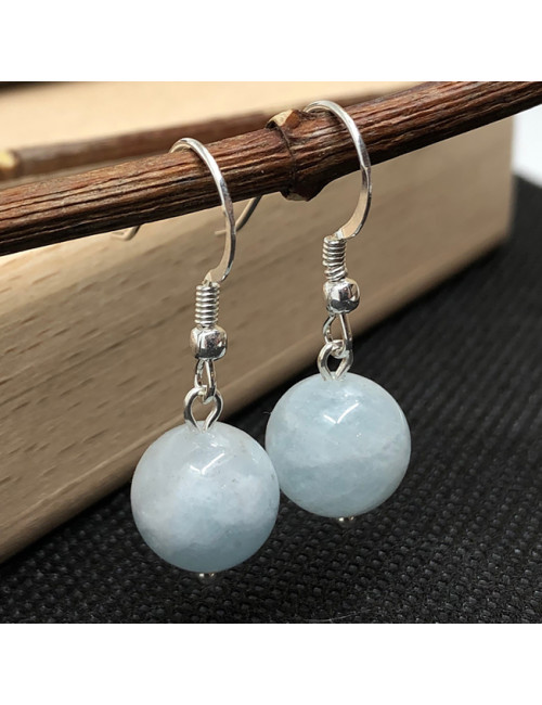 Boucles d'oreilles en PIERRE Aigue-marine