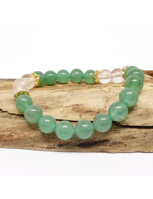 Aventurine et quartz rose