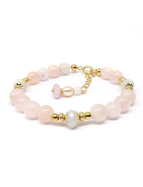 Morganite et pierre de lune Morganite et pierre de lune