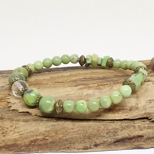 Chrysoprase et cristal de roche