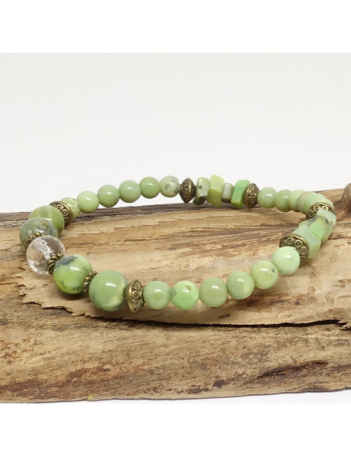 Chrysoprase et cristal de roche