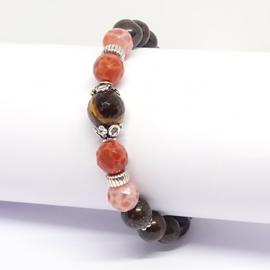 Bracelet homme en PIERRE NATURELLE de bronzite