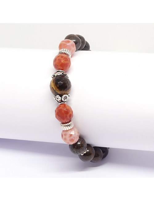 Bracelet homme en PIERRE NATURELLE de bronzite