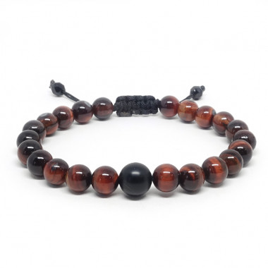 copy of Bracelet homme oeil de tigre et hématite