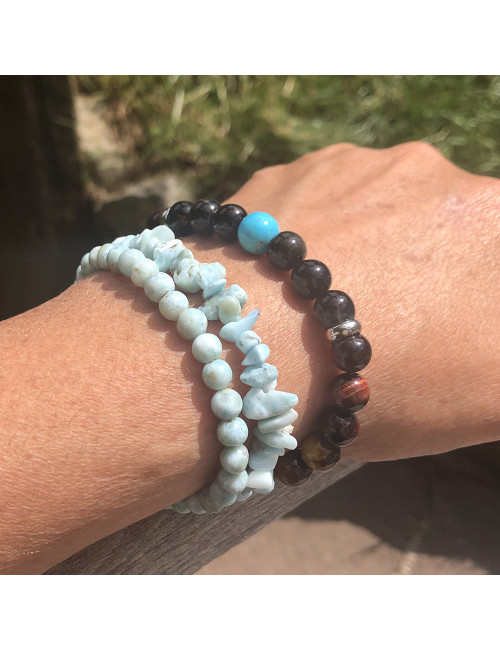 Pierres de 3 "OEILS" et turquoise